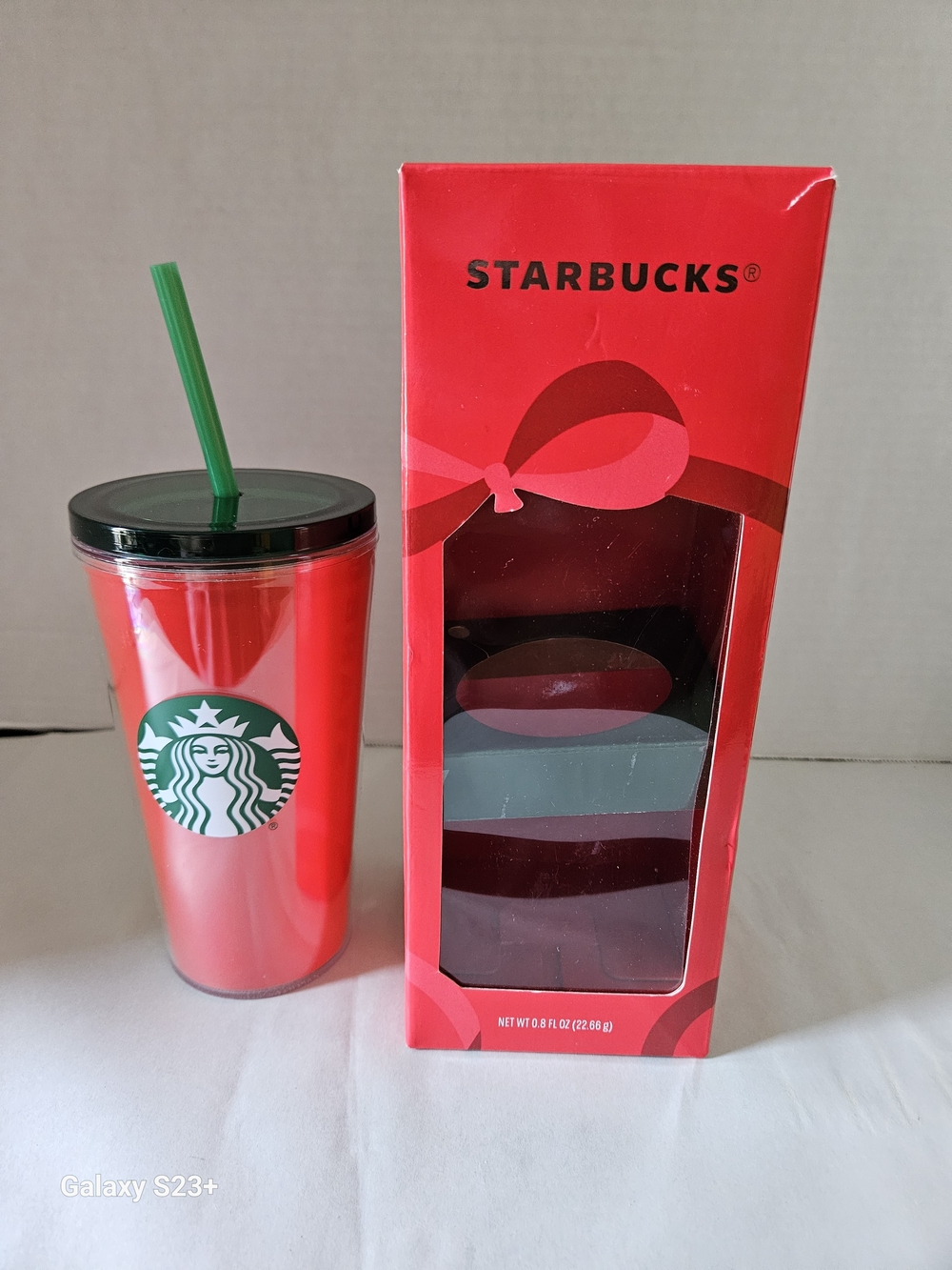Starbucks Red Travel Tumbler with Green Straw
